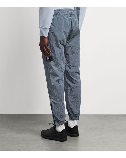 Stone Island Blue Metal Nylon Track Pants for men