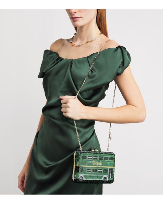 Judith Leiber Green X Harrods Exclusive Slim Slide Clutch Bag
