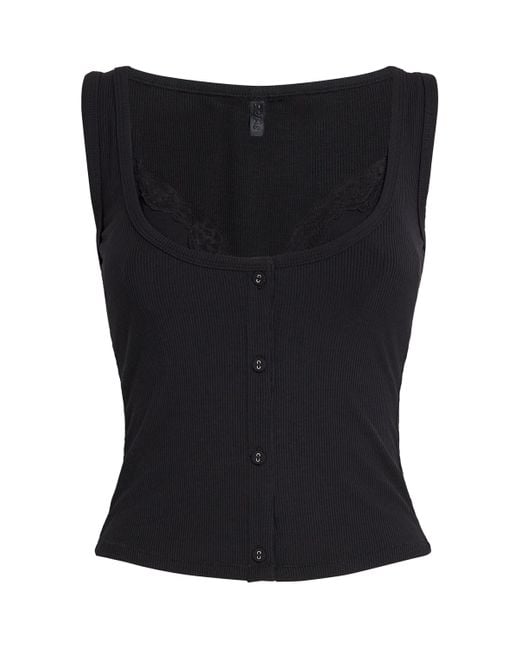 Skims Black Soft Lounge Bralette Tank Top