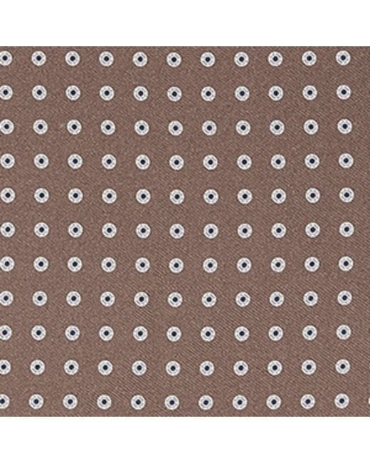 Canali Brown Silk Medallion Print Pocket Square for men