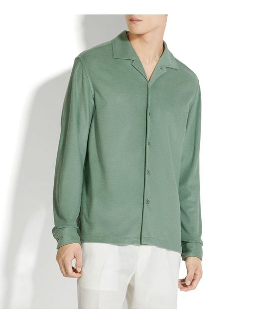 Zegna Green Cotton-silk Shirt for men