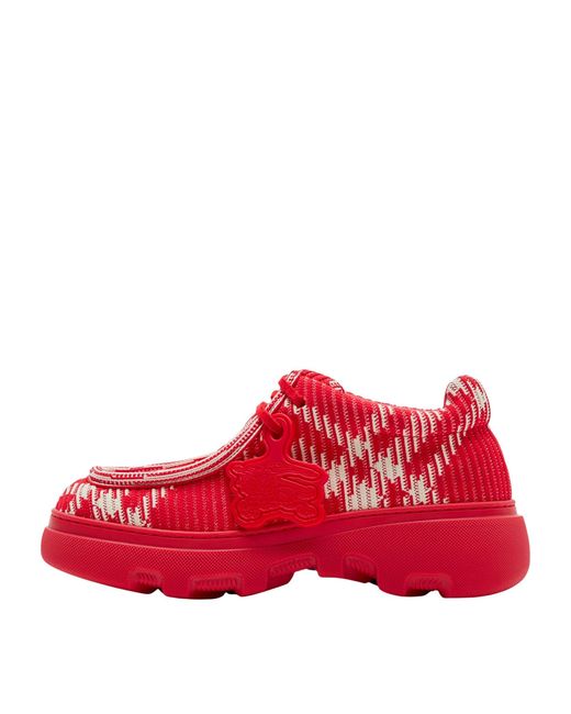 Burberry Red Check Creeper Shoes