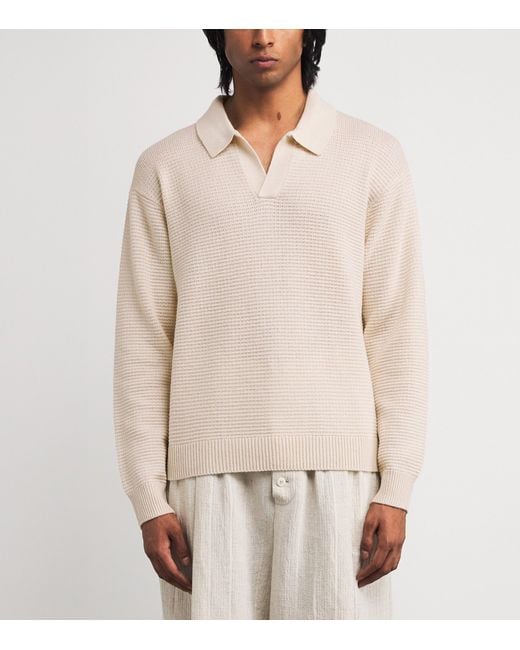 FRAME White Wool-Silk Open Collar Sweatshirt for men