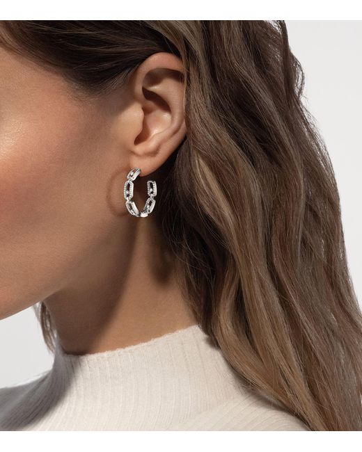 Messika Metallic Move Link Small And Diamond Hoop Earrings