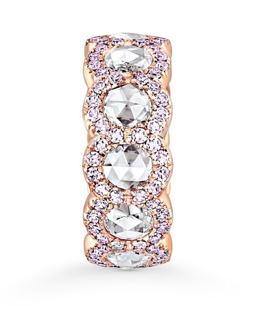 David Morris Metallic Rose And Diamond Rose Cut Eternity Ring