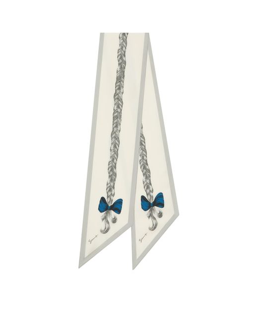 Givenchy White Silk Braid Print Scarf