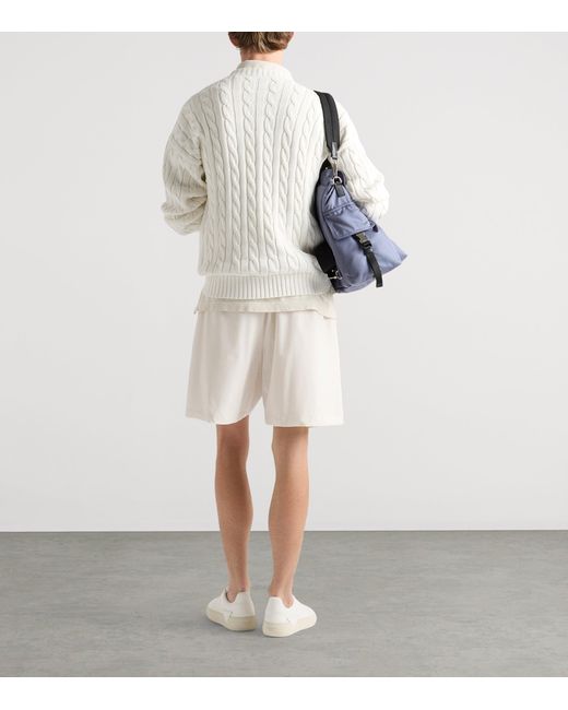 Prada White Re-Nylon Bermuda Shorts for men
