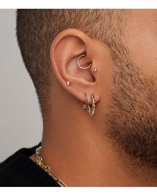 Maria Tash Metallic Faceted Triangle Threaded Stud Earring