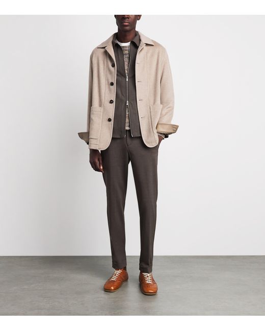 Marco Pescarolo Gray Stretch-Wool Avi Shacket for men