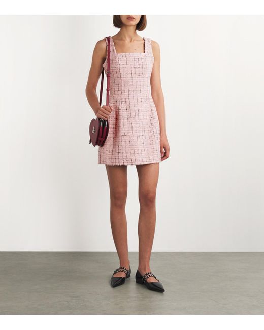 Maje Pink Tweed Mini Dress