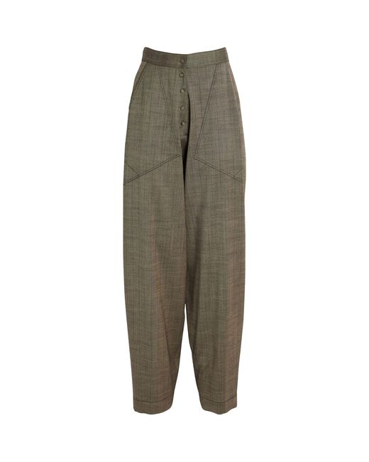 Stella McCartney Green Wool Tapered Trousers