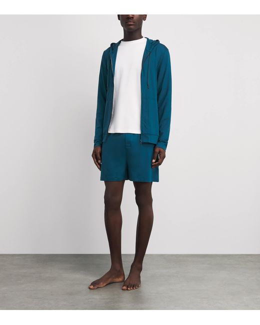 Derek Rose Blue Micromodal Basel Hoodie