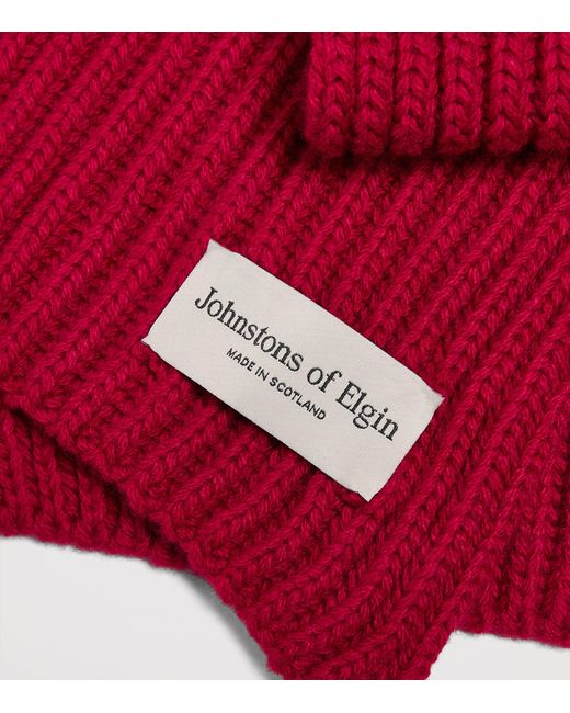 Johnstons Red Cashmere Lovat Scarf