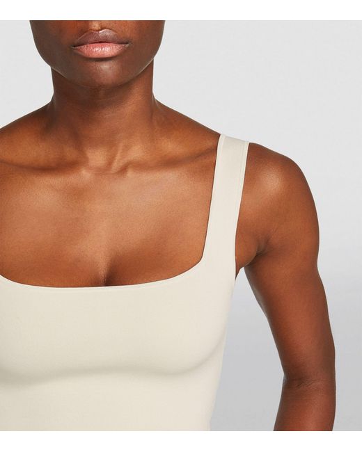 Weekend by Maxmara White Knitted Square-neck Tank Top