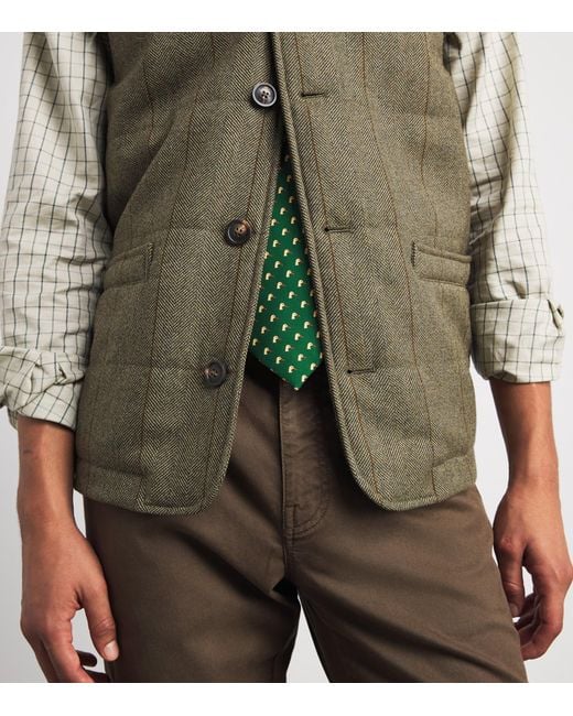 James Purdey & Sons Green Silk Dapper Duck Tie for men