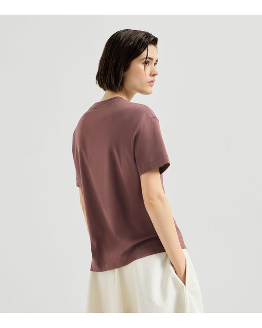 Brunello Cucinelli Purple Cotton Patch Pocket T-Shirt