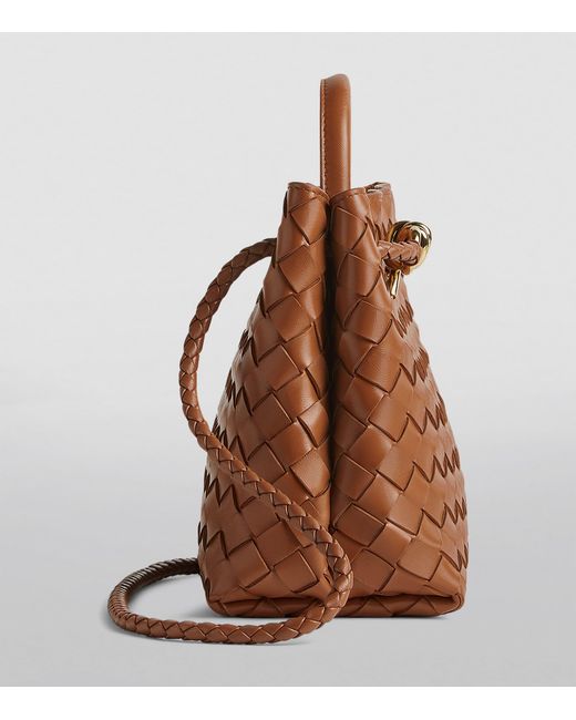 Bottega Veneta Brown Small Leather Andiamo Top-Handle Bag
