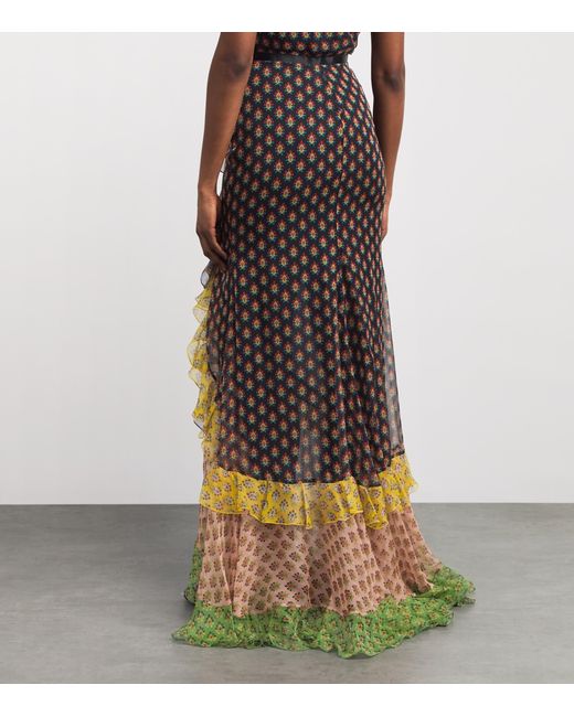 Etro Natural Silk Paisley Midi Skirt
