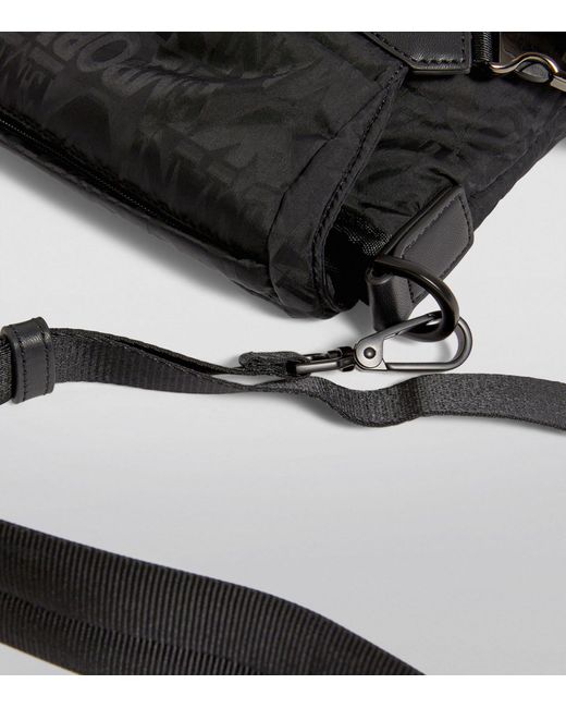 Emporio Armani Black Logo Jacquard Shoulder Bag for men