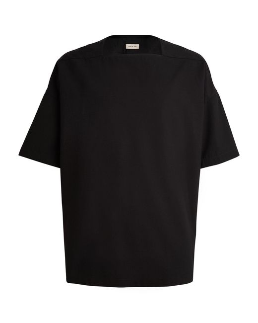 Fear Of God Black Cotton Square-neck T-shirt for men