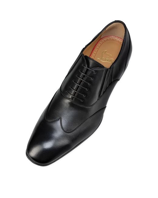 Christian Louboutin Black Amor Leather Oxford Shoes for men