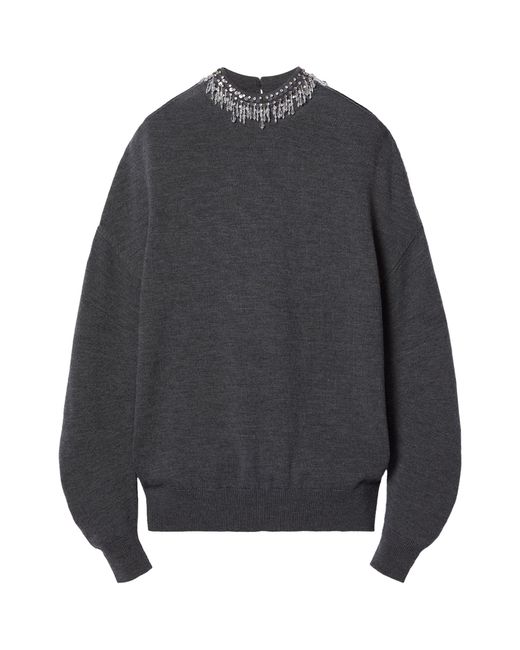 Gucci Gray Embellished-detail Sweater