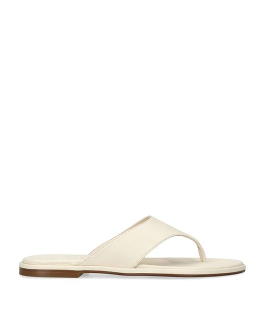 Aeyde White Leather Amaya Flip Flops