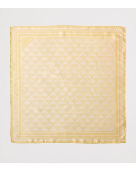 Prada Natural Silk Triangle Scarf