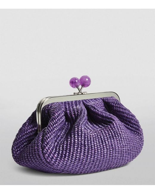 Weekend by Maxmara Purple Small Raffia Effect Pasticcino Clutch Bag