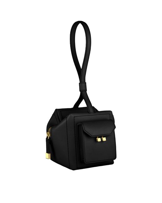 Chopard Black Mini Leather Ice Cube Top-Handle Bag