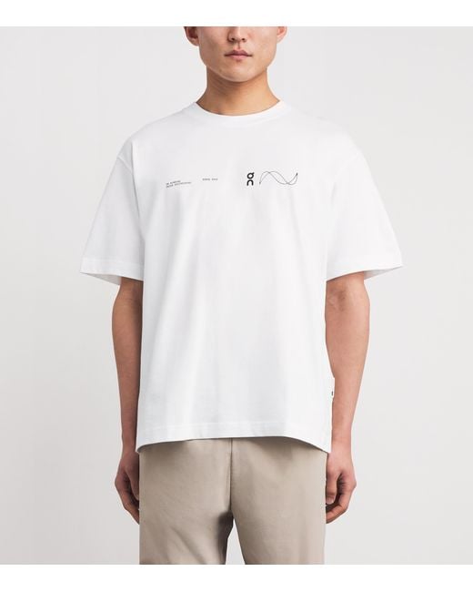 On Shoes White Cott Avant T-Shirt for men