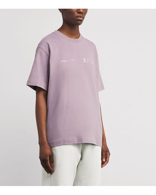 On Shoes Purple Organic Cott Club-T T-Shirt