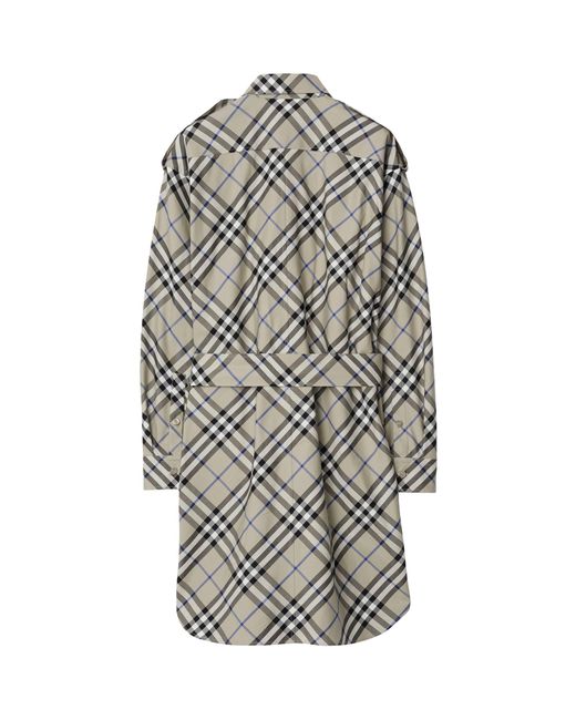Burberry Gray Check Trench Coat Mini Dress