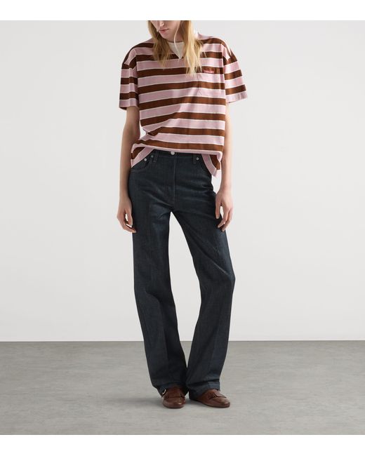 Prada Blue Raw Denim Straight Jeans