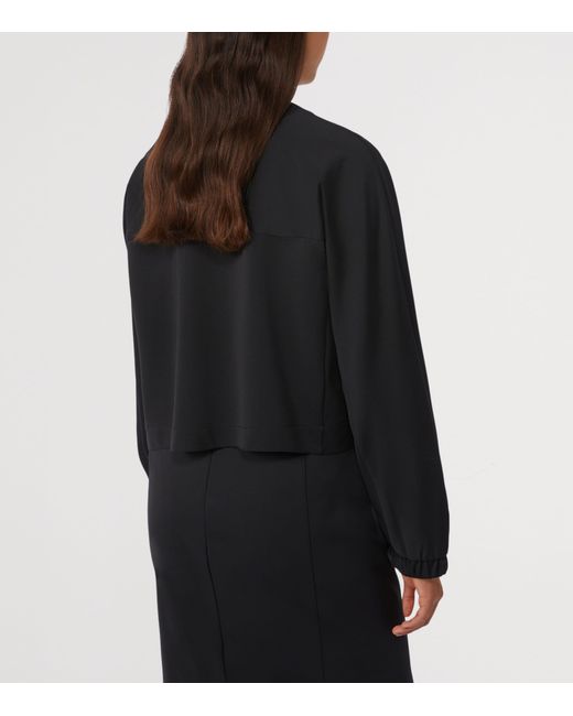 Max Mara Black Jersey Zip-Up Jacket