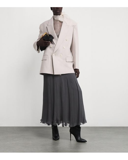 Chloé Gray Silk Maxi Skirt