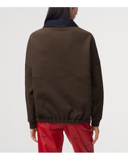 Loewe Brown Cotton-Blend Drawstring Sweatshirt