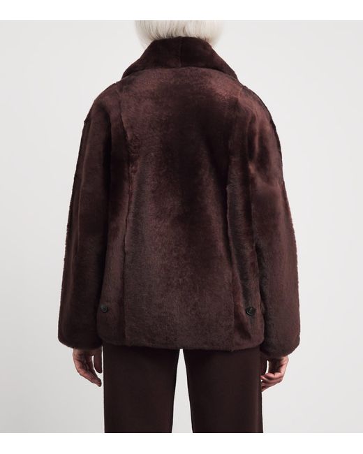 Yves Salomon Red Lacon Lambskin Jacket