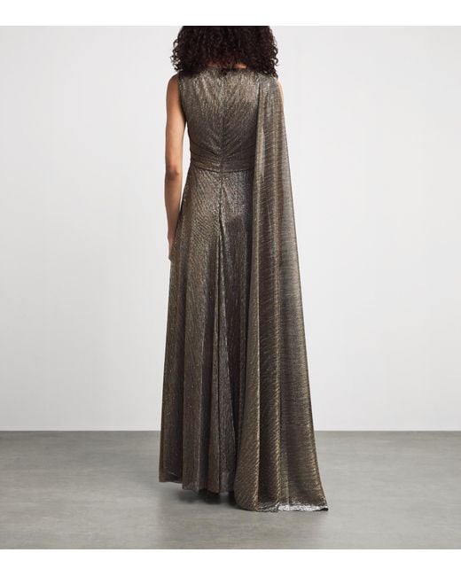 Talbot Runhof Natural Voile Cape Gown