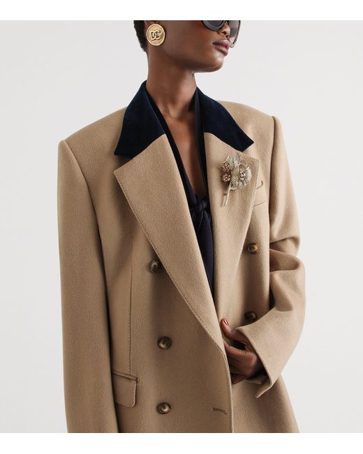 Dolce & Gabbana Brown Cashmere Double-Breasted Blazer