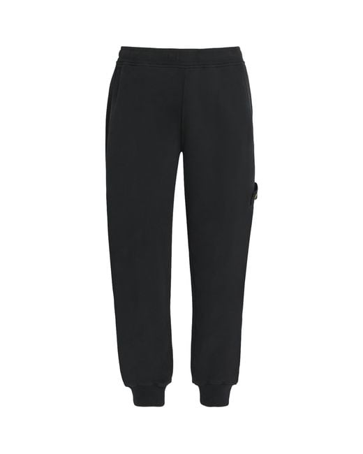 Stone Island Black Cotton Compass Sweatpants for men