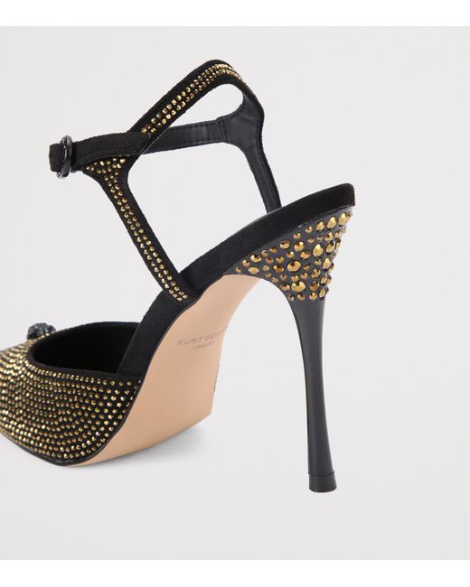Kurt Geiger Black Embellished Ankle Strap Heels 105
