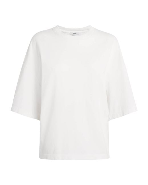 Agolde White Cotton Ellery Corset T-Shirt