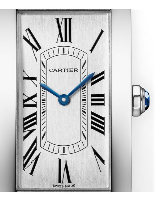 Cartier Blue Large Stainless Steel Tank Américaine Watch 24.4mm