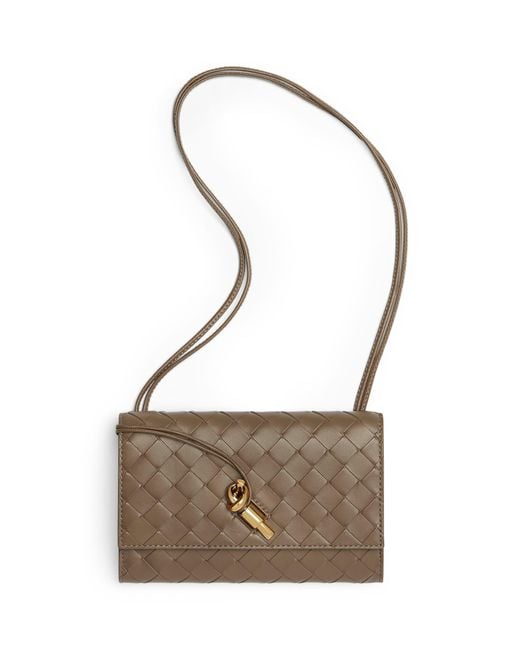 Bottega Veneta Metallic Leather Intrecciato Andiamo Shoulder Bag
