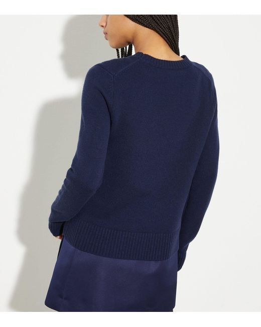 MAX&Co. Blue Wool-Cashmere Embroidered Sweater