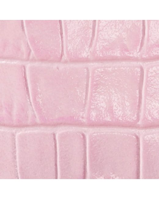 Aspinal Pink Croc-Embossed Slim Card Holder