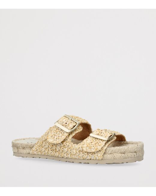 Manebí White Raffia Nordic Sandals