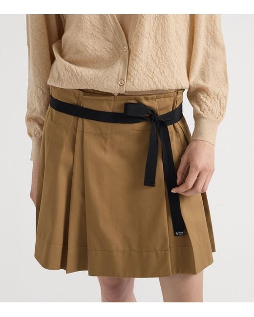 Prada Natural Gabardine Pleated Skirt