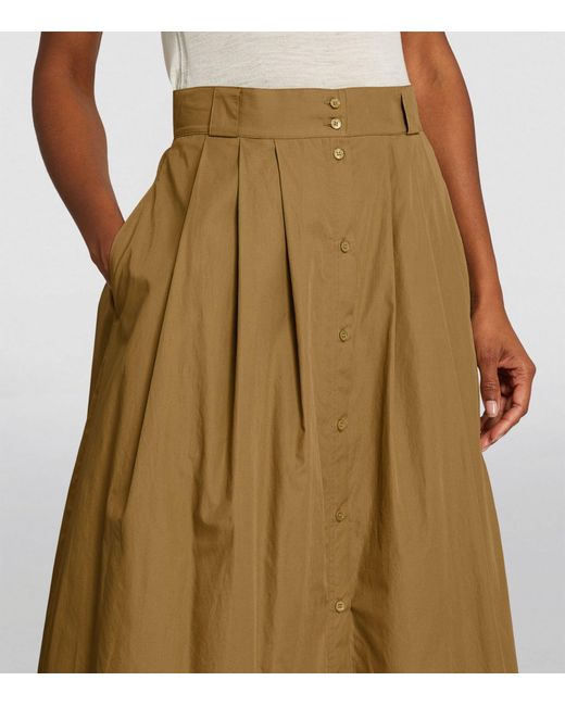 MAX&Co. Natural Cotton Poplin Midi Skirt